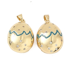 Кулоны с эмалью из латуни с прозрачным кубическим цирконием&nbsp;KK-G536-24G