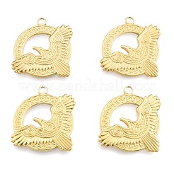 イオンプレーティング（IP）201ステンレスペンダント  ワシ  18KGP本金メッキ  28x31x2mm  穴：2.5mm&nbsp;STAS-N098-268LG
