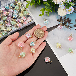 50 шт. двухцветные светящиеся стеклянные подвески GLAA-PH0002-59