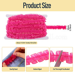 Ruban de dentelle en polyester double couche de 10 m&nbsp;OCOR-TA0004-14G