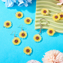 Pendentifs fleurs en résine translucide&nbsp;RESI-TAC0010-99