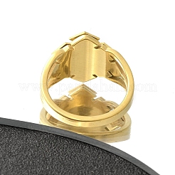 Кольцо из нержавеющей стали 304 с текстурированным ромбом для женщин&nbsp;RJEW-L126-06B-G