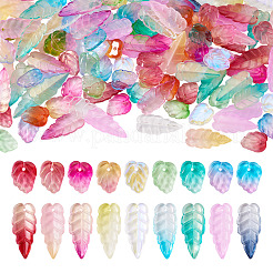 120 Stück 2 Stile Herbst Thema zweifarbige transparente Glasanhänger&nbsp;EGLA-TA0013-49