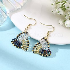 Pendientes colgantes de acero inoxidable 304 con cuentas de vidrio&nbsp;EJEW-MZ00821