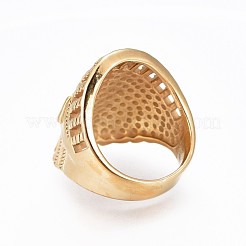 304ステンレススチール指輪  部族のアフリカ  ゴールドカラー  サイズ6~12  16~22mm&nbsp;RJEW-E160-03G