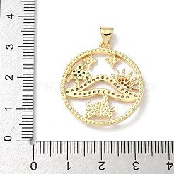 Латунные микро проложить кубического циркония подвески KK-P330-07B-G