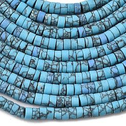 Окрашенные синтетические бирюзовые бусы нити G-Z089-A04-Q