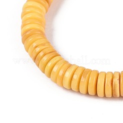 Браслеты из натурального янтаря с эластичными бусинами для мужчин и женщин&nbsp;BJEW-T018-17