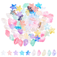 80pcs 2 Arten transparente Glasperlen&nbsp;GLAA-SC0003-31