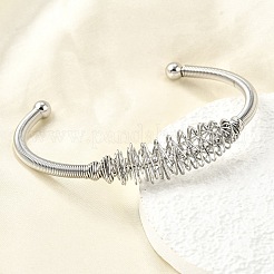 Браслеты-манжеты открытого типа из нержавеющей стали 304 BJEW-M113-03P