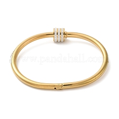 Браслеты-винты из нержавеющей стали 304 с кристаллами и стразами для женщин&nbsp;LS-BJEW-E099-01G