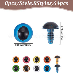 64 шт. 8-х цветные кукольные глаза из смолы DOLL-GO0001-03