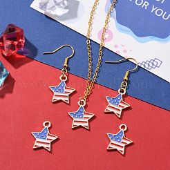 50шт День независимости светлые позолоченные подвески из сплава с эмалью&nbsp;ENAM-LS0001-08LG