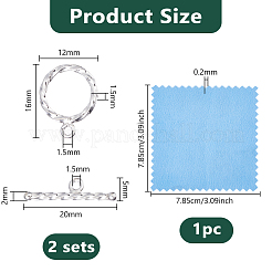 2 комплект застежек-тоглов из стерлингового серебра STER-DC0001-77