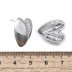 Женские серьги-гвоздики из латуни с микропаве и прозрачным кубическим цирконием EJEW-F363-06P