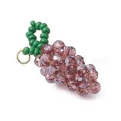 Подвески из стеклянных бусин ручной работы в виде винограда PALLOY-MZ00489-03