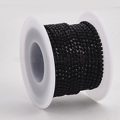電気泳動鉄ラインストーンストラスチェーン  ラインストーンカップチェーン  スプールで  ジェット  ss6.5  2~2.1mm  約10ヤード/ロール&nbsp;CHC-Q009-SS6.5-B01