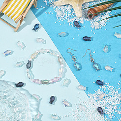 80 шт. 4-х цветные прозрачные гальванические стеклянные бусины&nbsp;GLAA-SC0002-88B