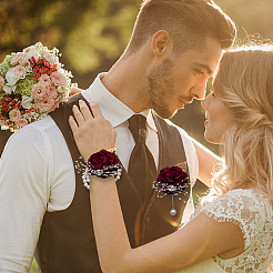 Запястье с имитацией цветка из шелковой ткани AJEW-WH0285-18B