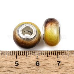 Двухцветные непрозрачные европейские бусины-рондель из смолы&nbsp;RESI-Z046-02E