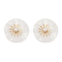 Серьги-гвоздики из нержавеющей стали 304 с имитацией жемчуга для женщин EJEW-M095-06G-02