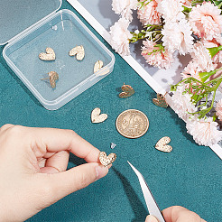 10 шт. фурнитура для сережек-гвоздиков в форме сердца из латуни EJEW-BC0001-14