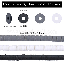 3 нить 3 цвета плоские круглые бусины ручной работы из полимерной глины CLAY-SC0001-68A