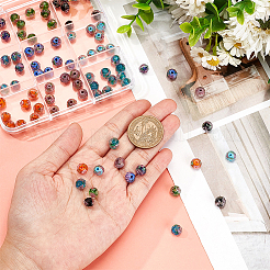 90шт 9 цвета ручной работы золотой песок бусины лэмпворк LAMP-PH0001-25