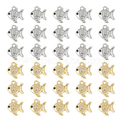 40 Uds. Colgantes de rhinestone de aleación de 2 colores&nbsp;FIND-TA0010-66