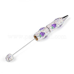 Шариковая ручка с паве из смолы и полимерной глины со стразами AJEW-T013-04B