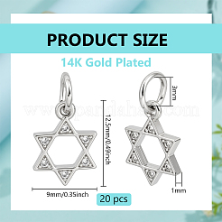 20 Stk. Messing Micro Pave klar Zirkonia Charms&nbsp;KK-BC0015-34P