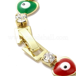 Zahnstangenplattierung Eisenherz & quadratische Gliederketten Armbänder&nbsp;BJEW-I300-03A