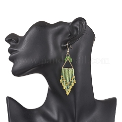 3 пара сережек-листиков из нержавеющей стали 304 EJEW-MZ00513