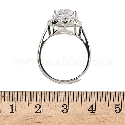 925 серебряное кольцо с кубическим цирконием в микропаве&nbsp;RJEW-B134-01A-03