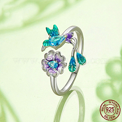 925 открытое кольцо-манжета из стерлингового серебра с микропаве из кубических цирконий для женщин FS-WG3C533-01