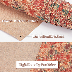 Bastelstoff aus Korkholz mit Blumenmuster&nbsp;DIY-WH0387-03