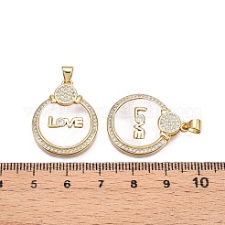 Латунные микропаве прозрачные подвески с фианитом&nbsp;KK-N254-187G