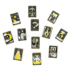 12 Stück Tarotkarten-Emaille-Anstecknadel&nbsp;JEWB-CJZ0001-01G