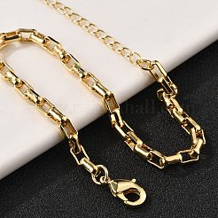 Латунные браслеты-цепочки из коробок для женщин и мужчин&nbsp;BJEW-F494-02G