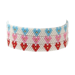 3 шт. двухцветных браслетов из стеклянных бусин для женщин&nbsp;BJEW-MZ00214