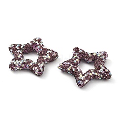 Звездообразные полимерные глиняные бусины со стразами&nbsp;CLAY-NH0001-06F