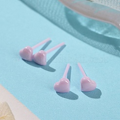 Гипоаллергенные серьги-гвоздики в форме сердца из биокерамики и циркония EJEW-Z023-08D