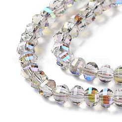 Прозрачные стеклянные бусины гальваническим пряди&nbsp;GLAA-Q099-H01-07