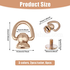 6 шт. 3-х цветные латунные шариковые шпильки-заклепки&nbsp;KK-CA0003-67