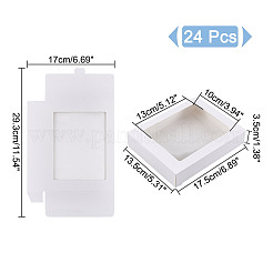 Прямоугольные бумажные коробки для печенья с прозрачным окном&nbsp;CON-WH0107-02B-02