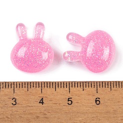 Cabochons décodés lapin en résine époxy transparente&nbsp;CRES-P035-03D