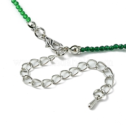 Колье из граненого ронделя из стеклянных бусин для женщин NJEW-M208-02I