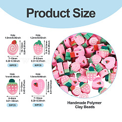 200шт 4 стиля ручной работы бусины из полимерной глины&nbsp;CLAY-TA0001-81