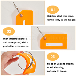 5шт. 5-х цветная прямоугольная силиконовая багажная бирка с рисунком самолета DIY-SP0002-77A