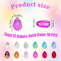 120шт. 12-х цветные прозрачные стеклянные и лампворк бусины наборы GGLA-GA0001-05